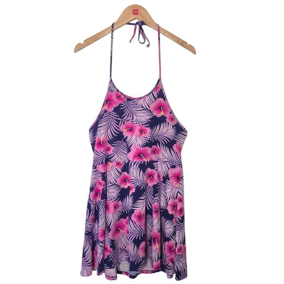 Victoria's Secret Pink Tropical Floral Halter Mini Dress Size Small - Picture 1 of 3